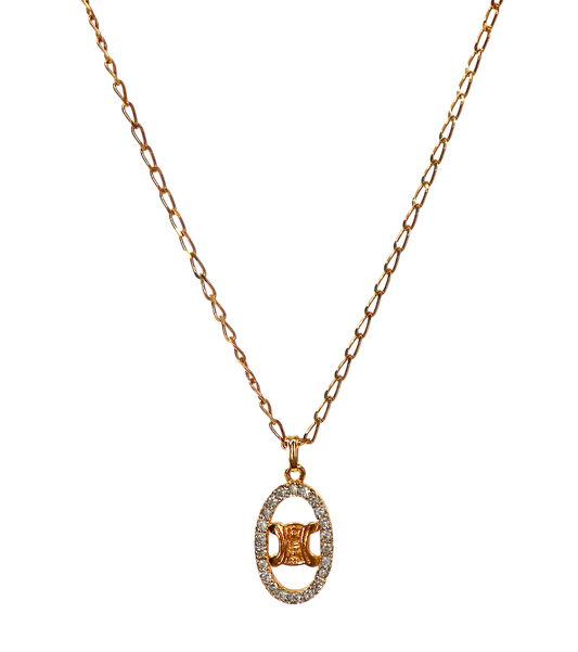 Céline Cubic Round Triomphe Gold Necklace
