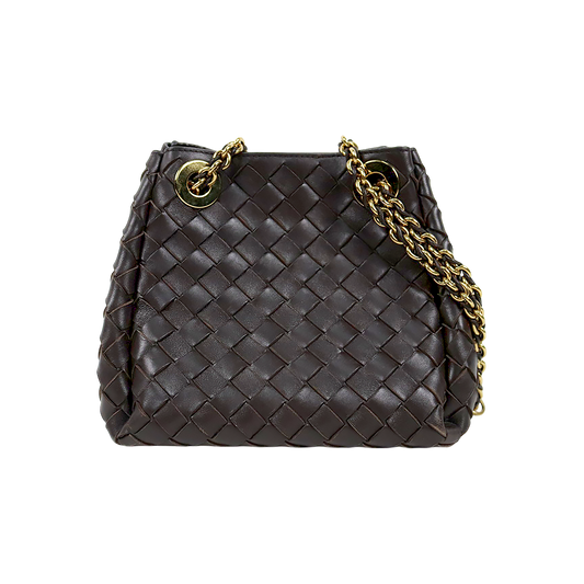 Bottega Veneta Small Brown Leather Parachute Shoulder Bag