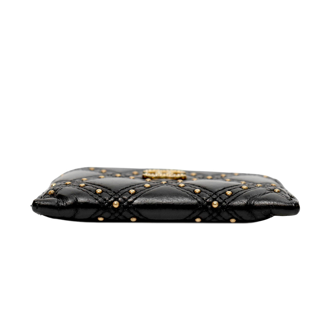 Chanel Black Stud Card Holder Wallet