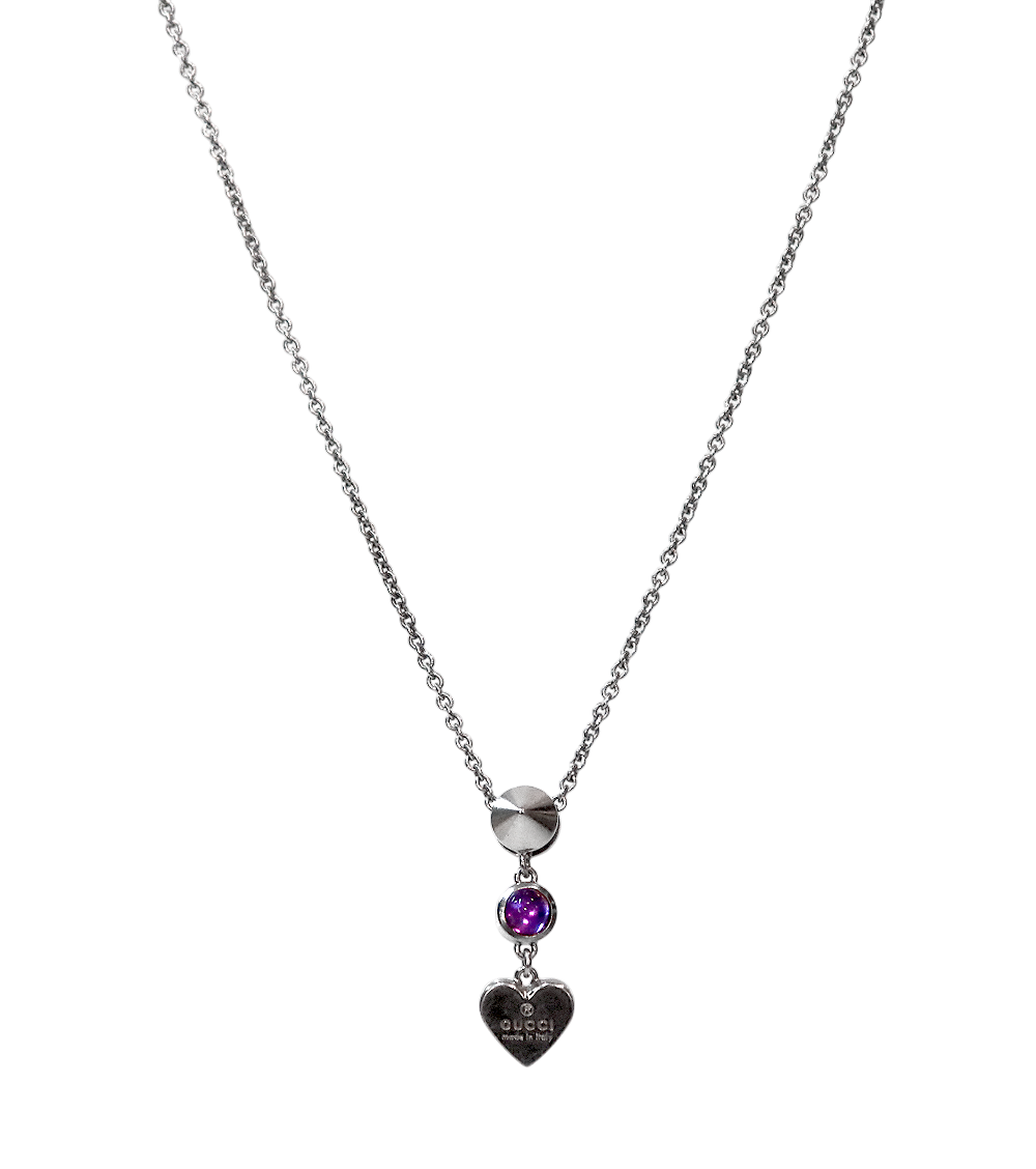 Gucci Stud Heart Silver Necklace