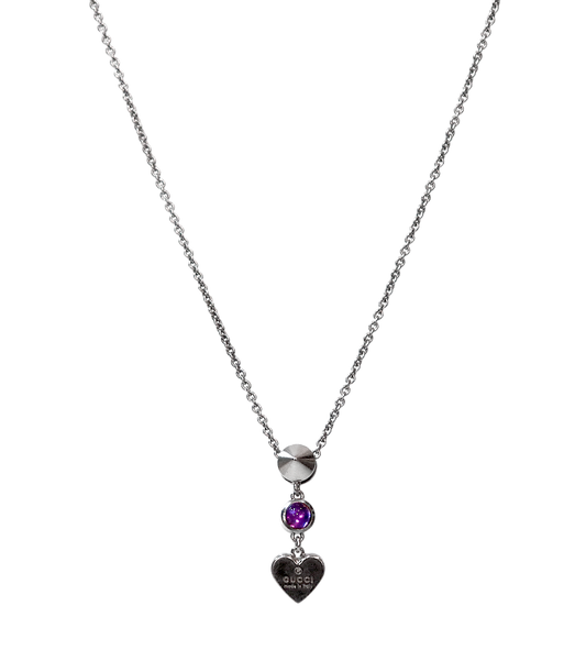 Gucci Stud Heart Silver Necklace
