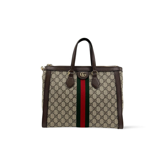 Gucci Ophidia GG Medium Tote Bag Brown
