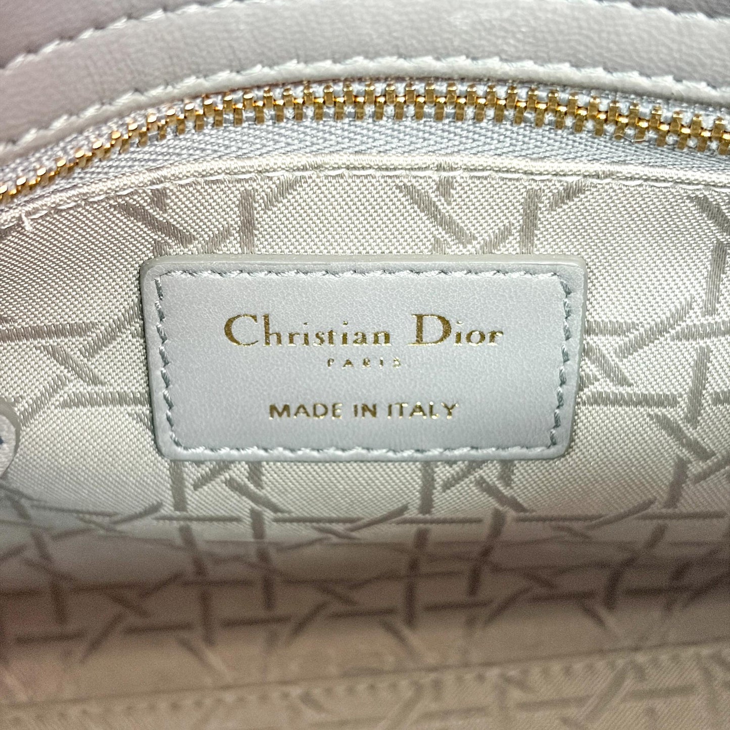 Dior Lady Dior Medium Bag Grey Lambskin Gold Hardware