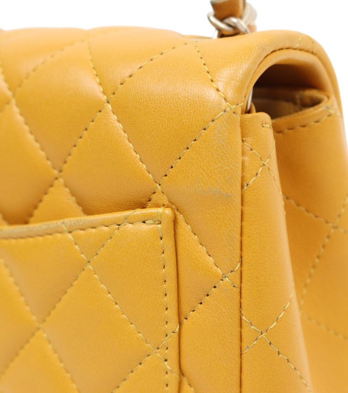 Chanel Yellow Petite Sac Chain Shoulder Bag