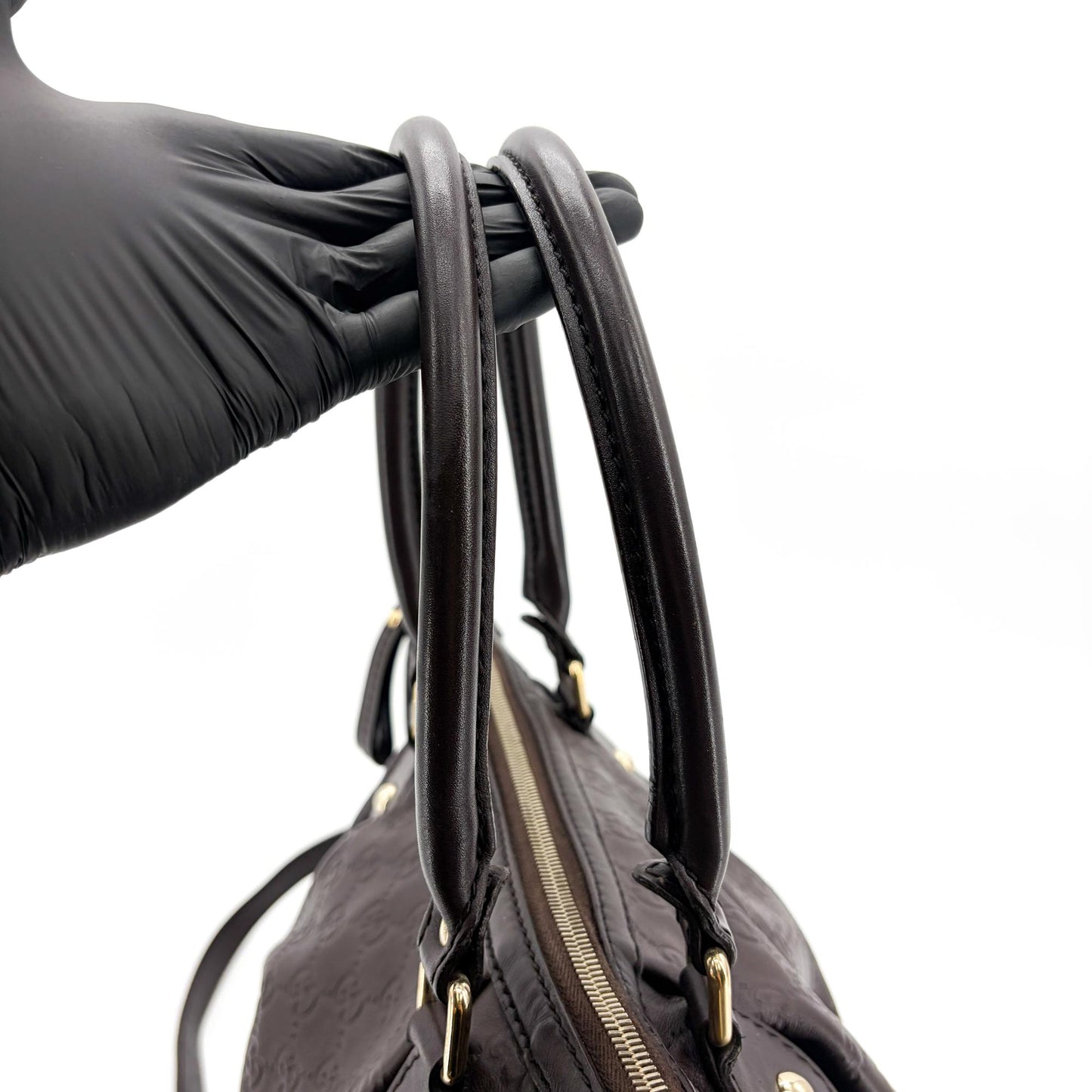 Gucci Guccissima Suki Medium Shoulder Tote Bag Dark Brown