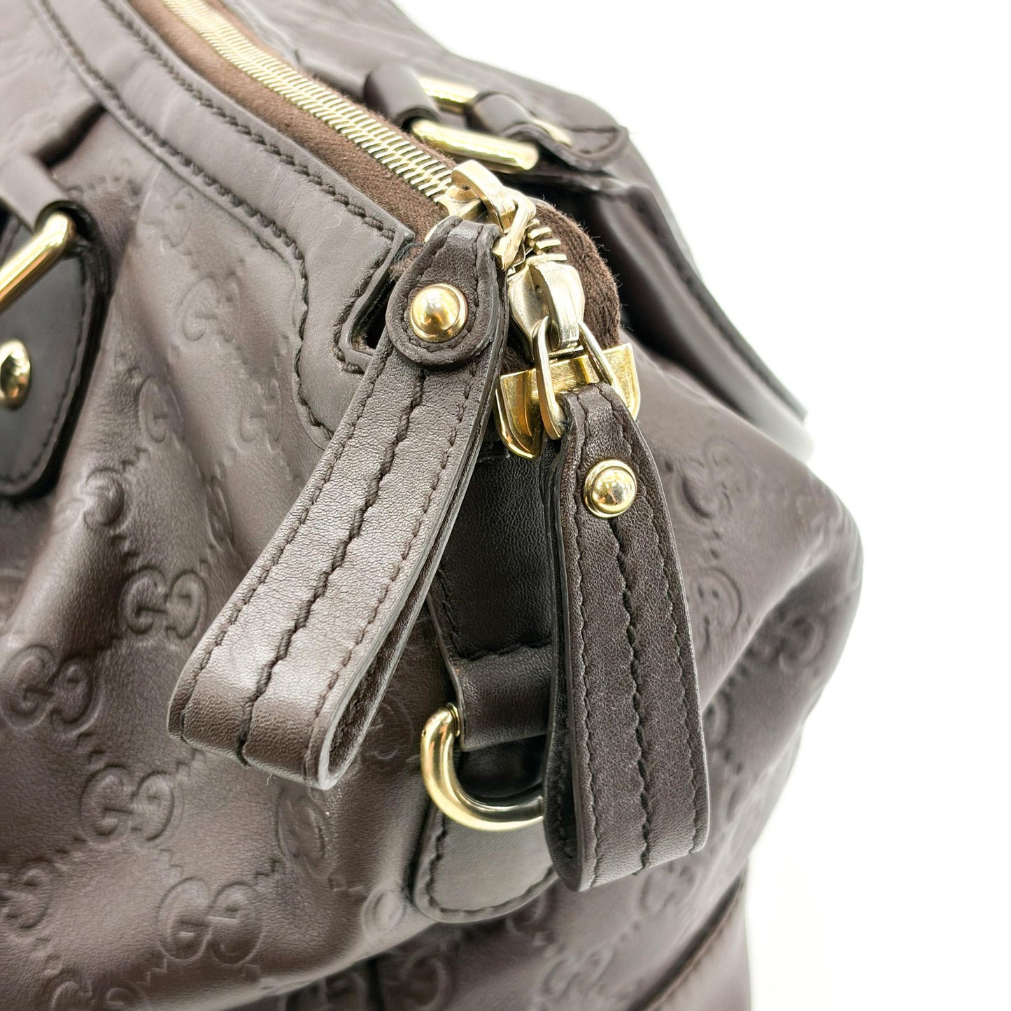 Gucci Guccissima Suki Medium Shoulder Tote Bag Dark Brown