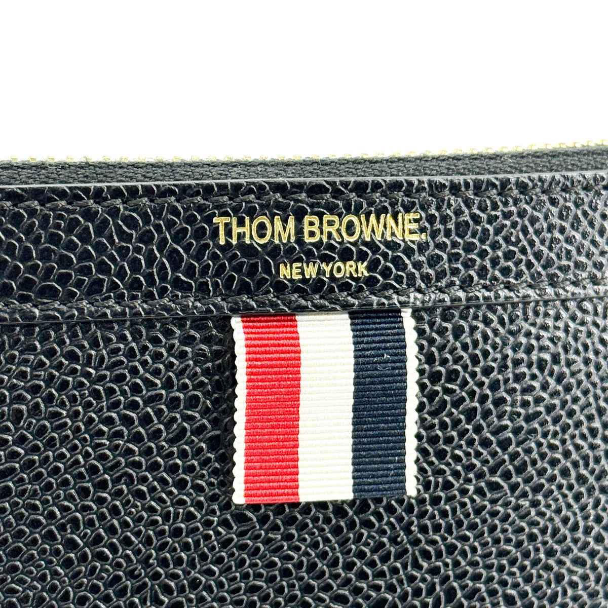 Thom Browne Pebble Grain Leather Medium Document Holder Navy