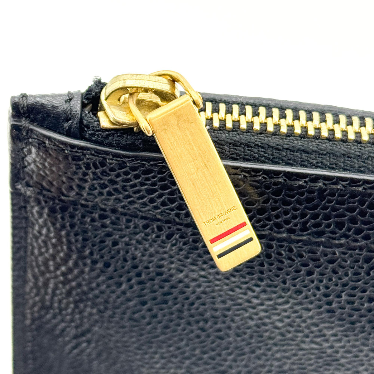 Thom Browne Pebble Grain Leather Medium Document Holder Navy