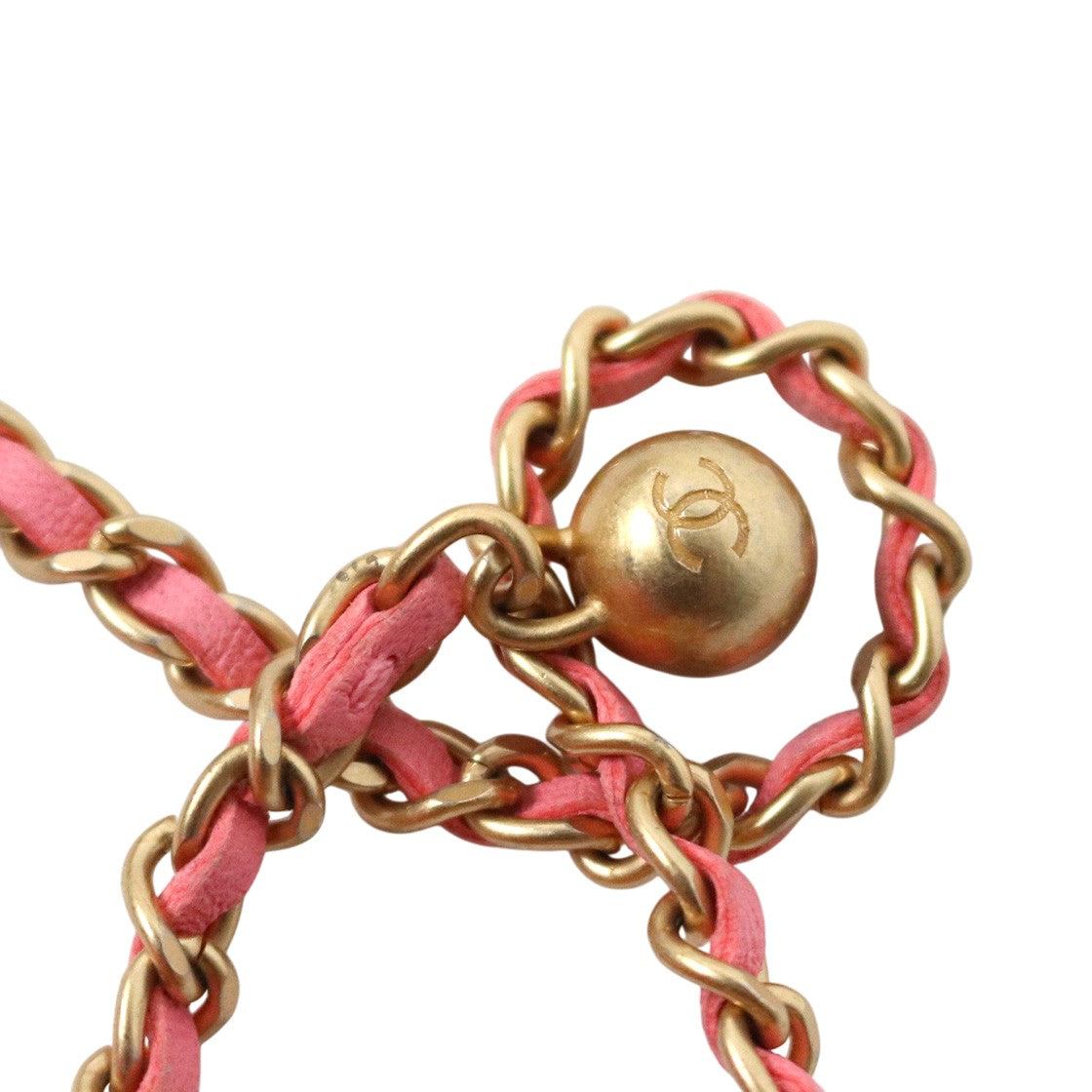 Chanel Mini Pink Golden Ball Chain Wallet Crossbody Bag