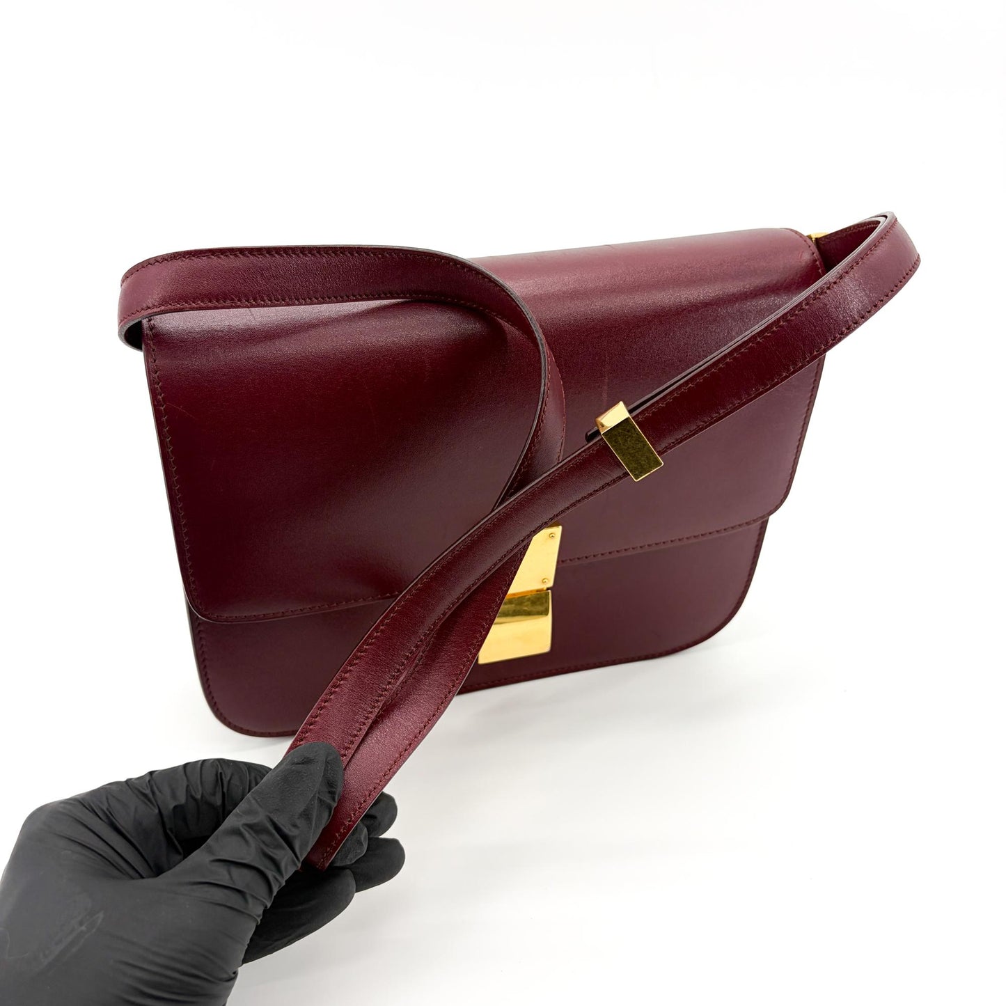 Celine Medium Classic Box Bag Burgundy