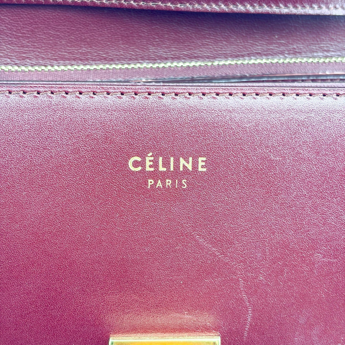 Celine Medium Classic Box Bag Burgundy
