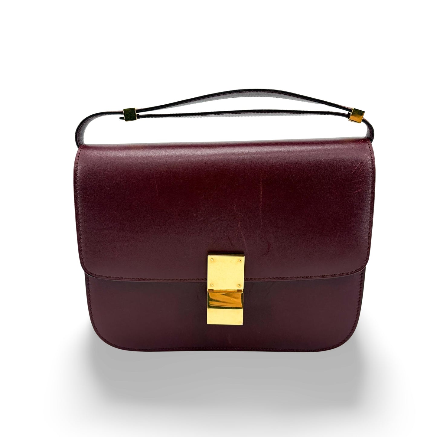 Celine Medium Classic Box Bag Burgundy