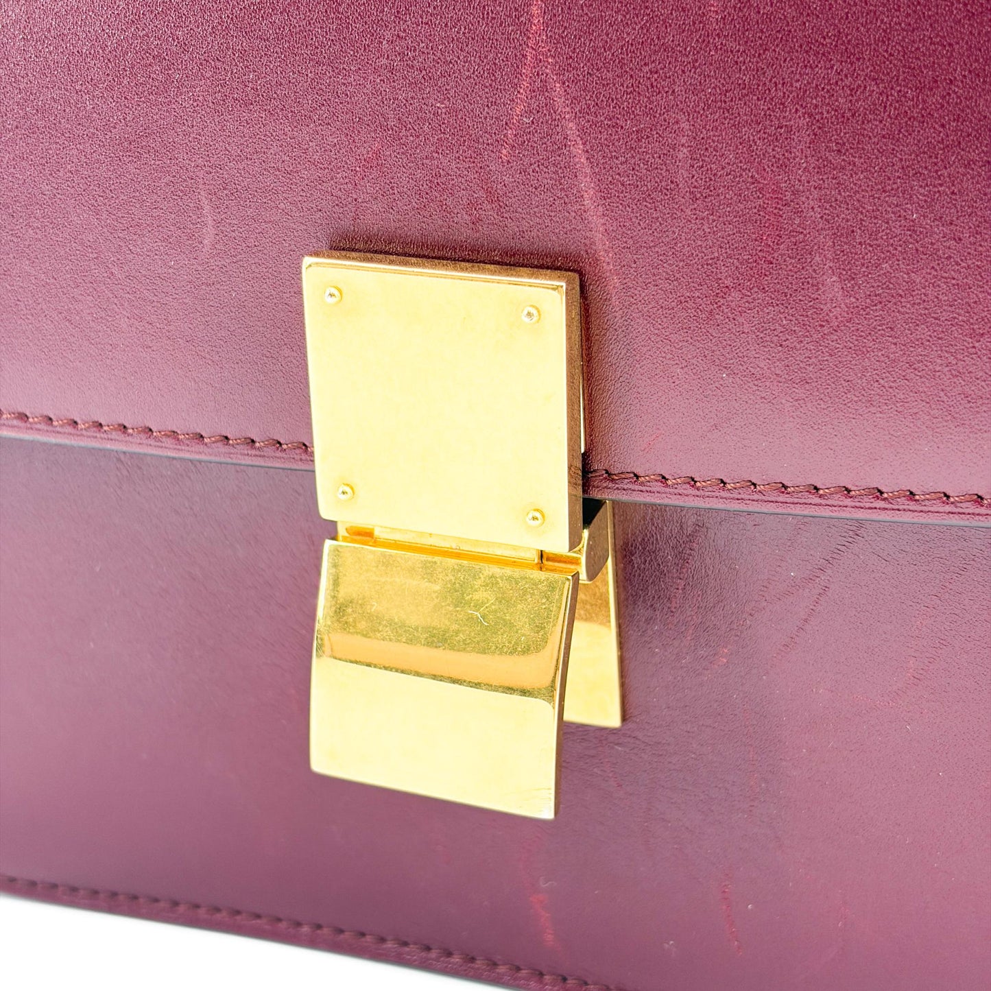 Celine Medium Classic Box Bag Burgundy