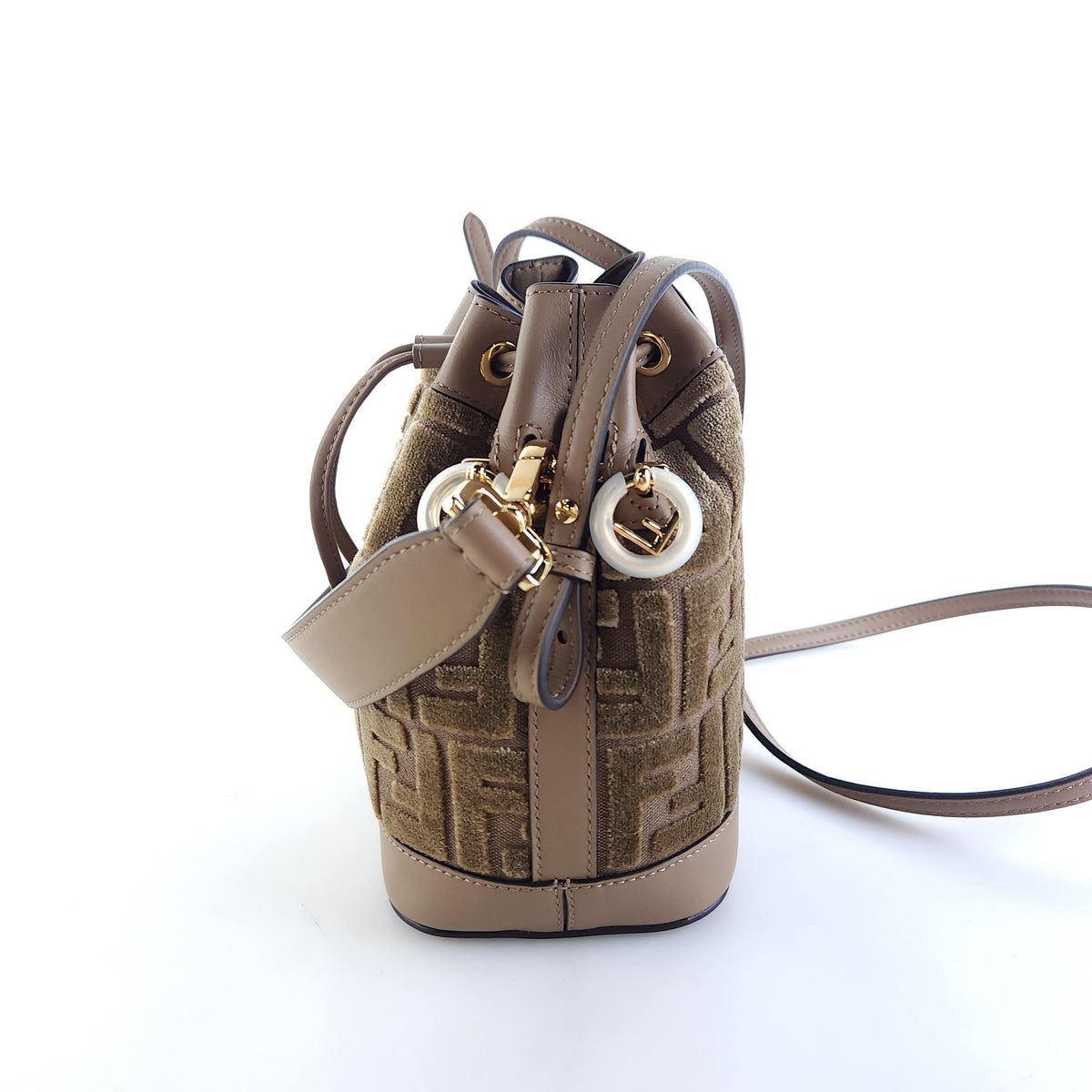 Mini Velvet FF Montrezzo Bucket Bag Tote Bag Crossbody Bag 8BS093