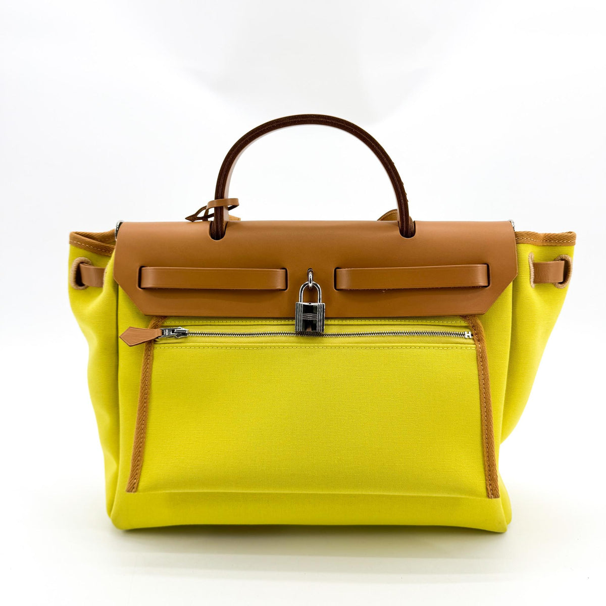Hermès Herbag Zip 31 Lime Brown D Engraving