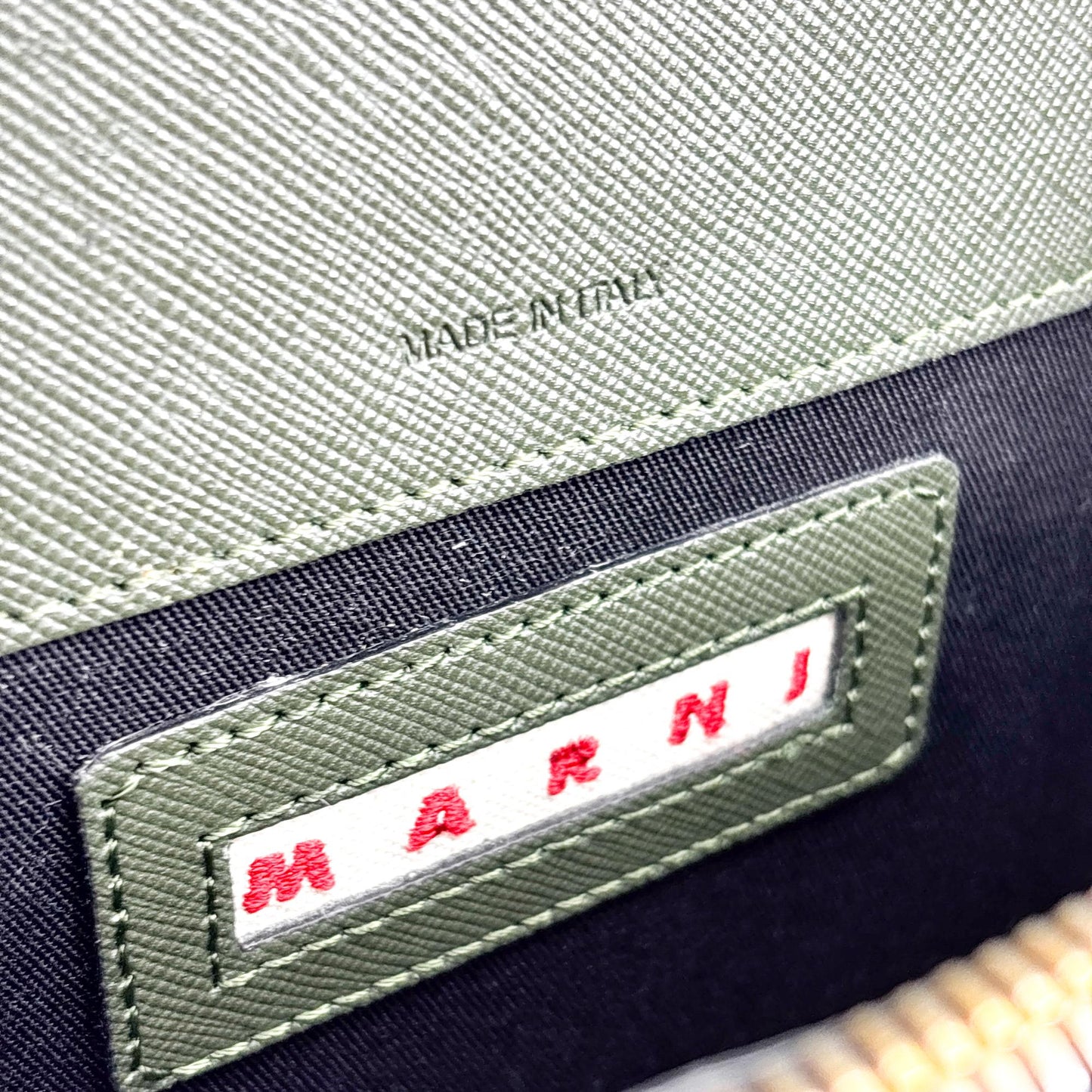 Marni Saffiano Trunk Bag Medium Deep Green