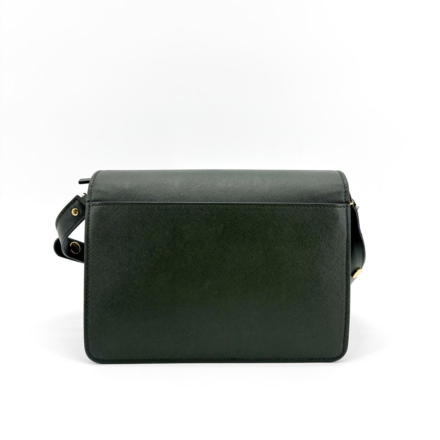 Marni Saffiano Trunk Bag Medium Deep Green