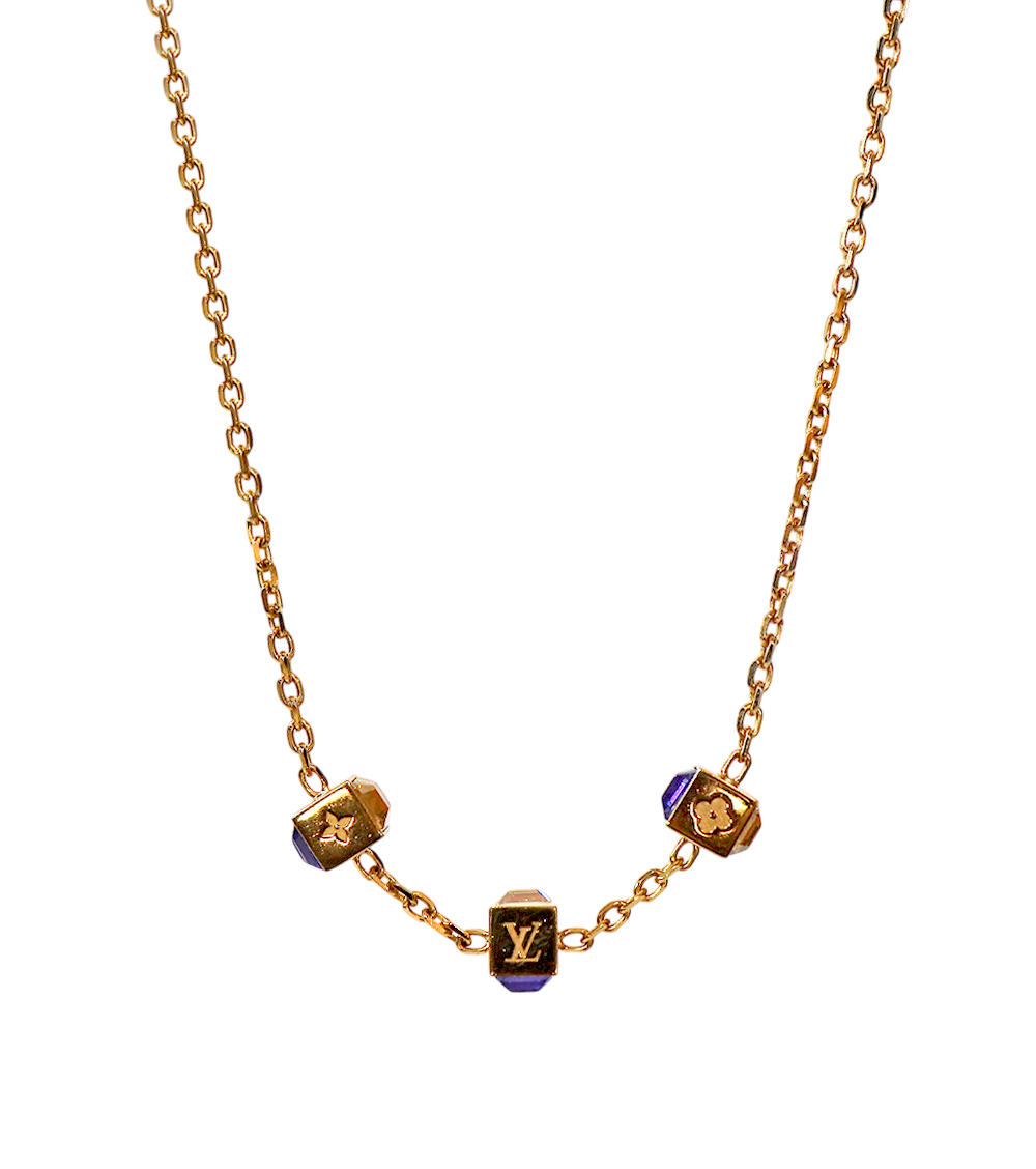 Louis Vuitton Cubic Cube Gold Necklace