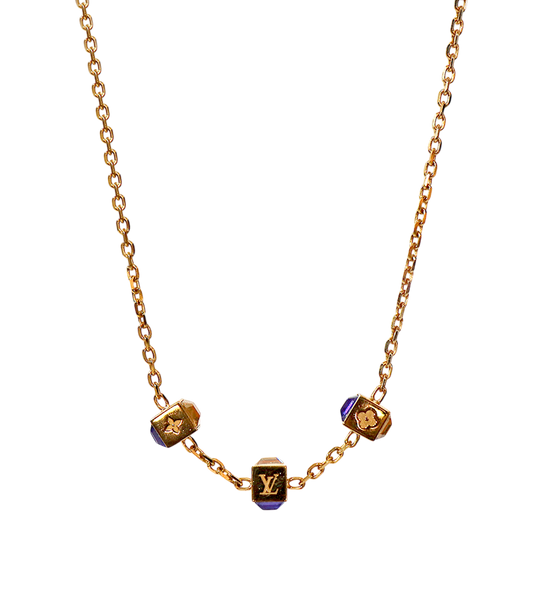 Louis Vuitton Cubic Cube Gold Necklace