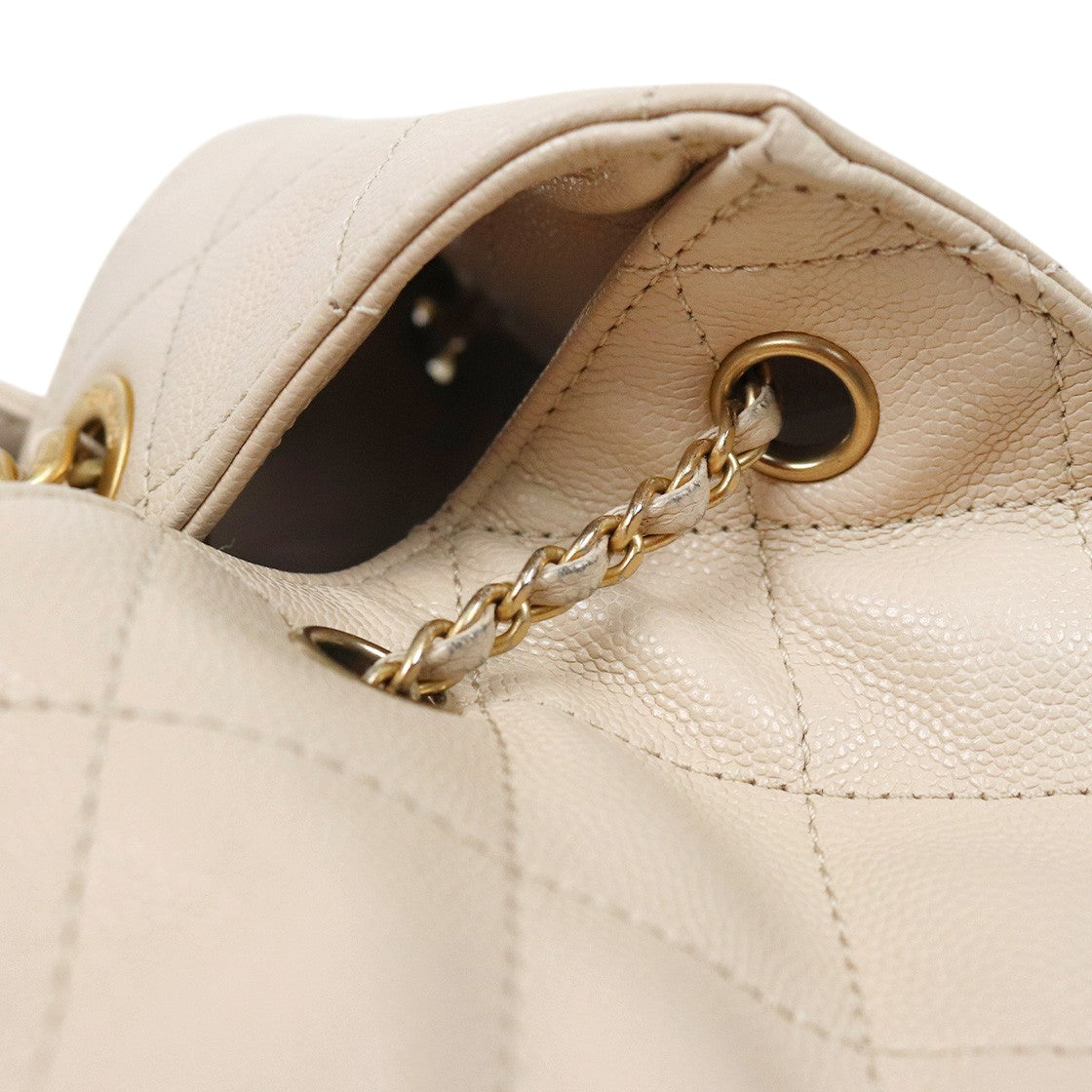 Chanel Beige Medium Caviar 25 Bag with Built-in Chip