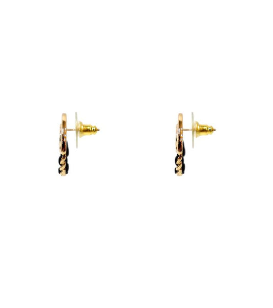 Chanel Chain Round CC Gold Earrings