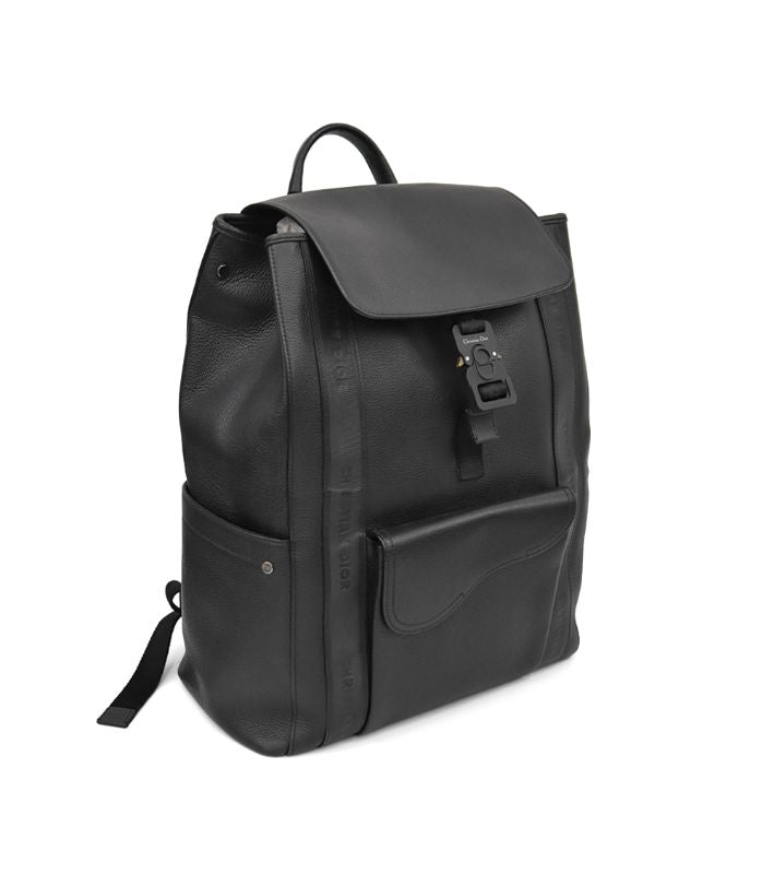Dior Black Leather Saddle Backpack