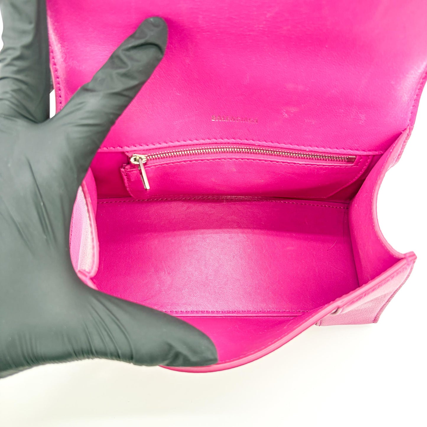 Balenciaga Hourglass XS Top Handle Bag Fuchsia