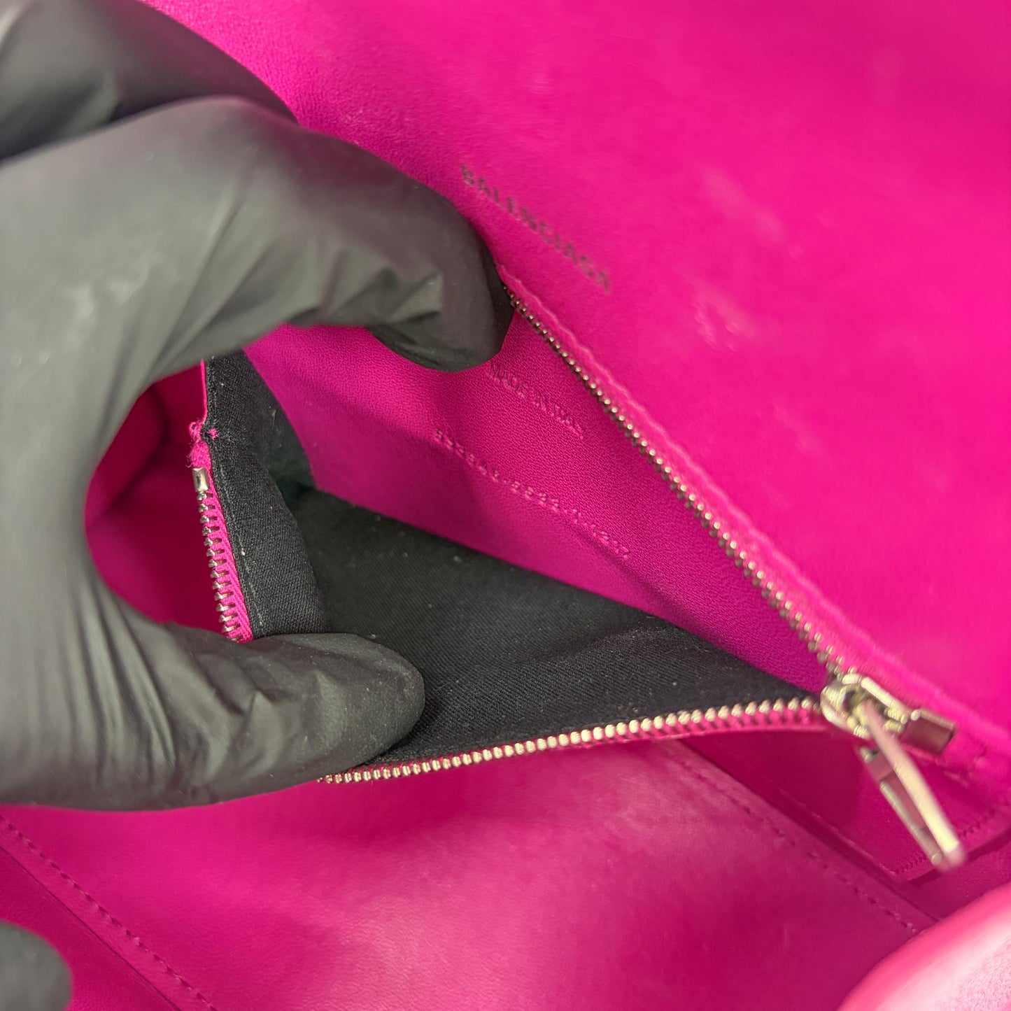 Balenciaga Hourglass XS Top Handle Bag Fuchsia