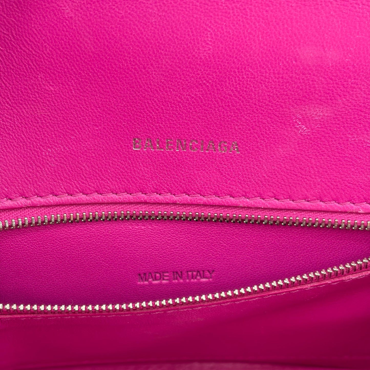 Balenciaga Hourglass XS Top Handle Bag Fuchsia