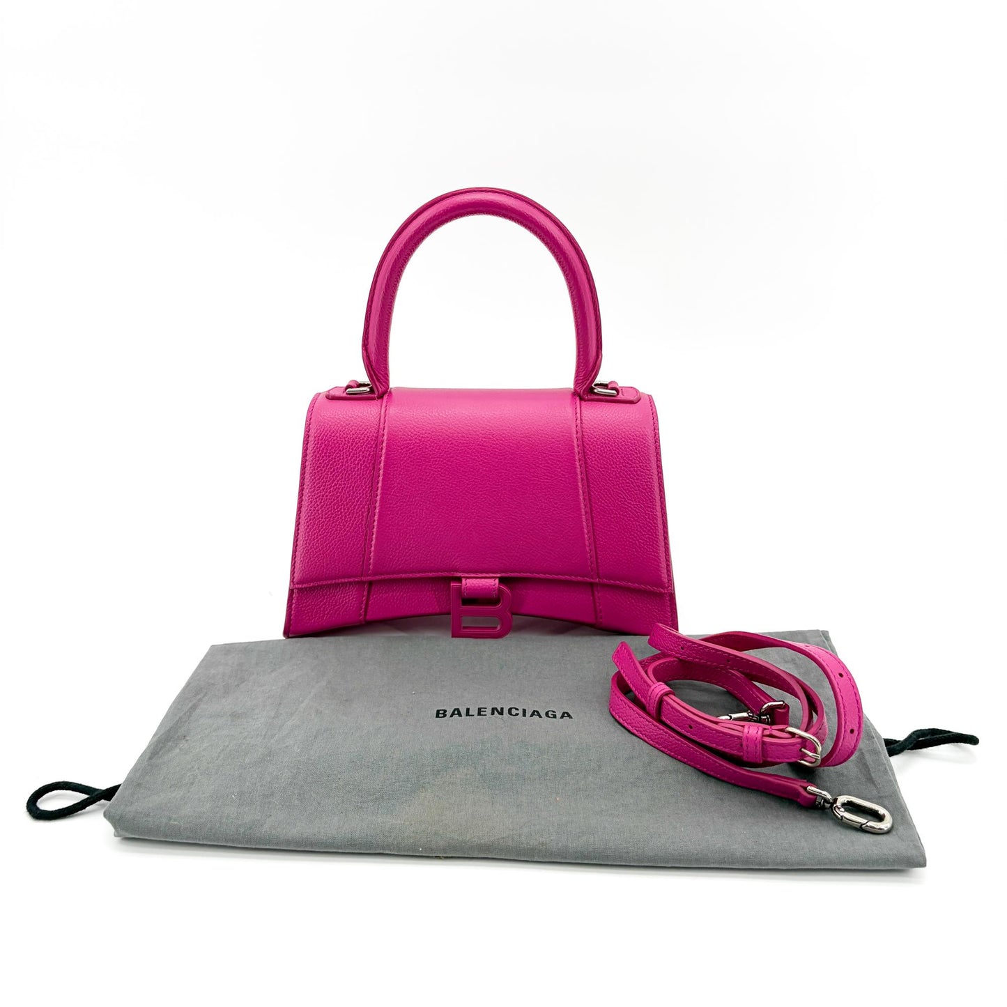 Balenciaga Hourglass XS Top Handle Bag Fuchsia