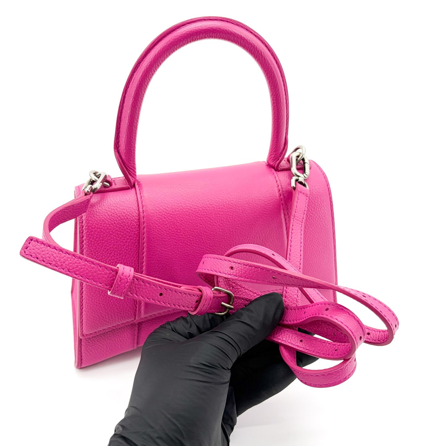 Balenciaga Hourglass XS Top Handle Bag Fuchsia