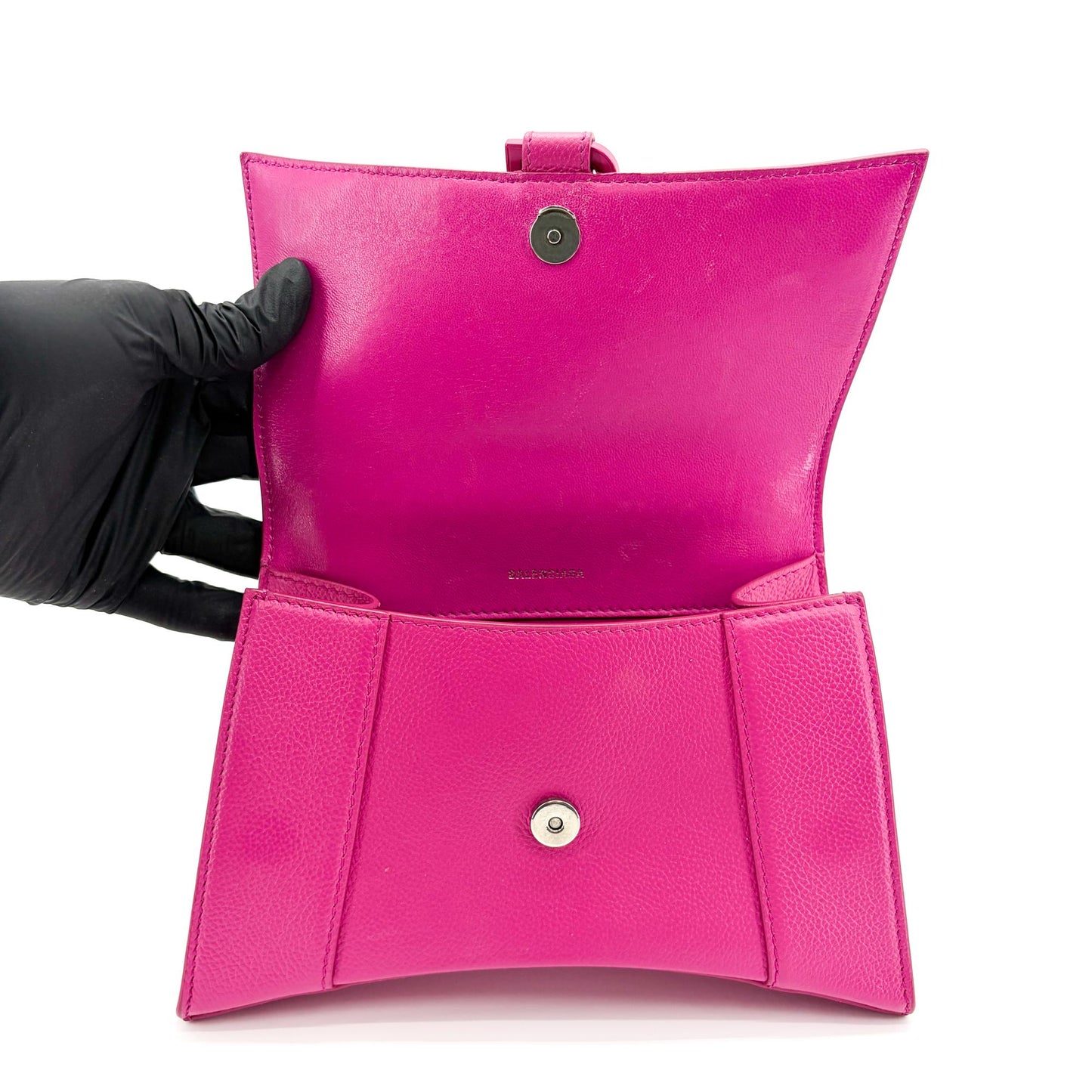 Balenciaga Hourglass XS Top Handle Bag Fuchsia