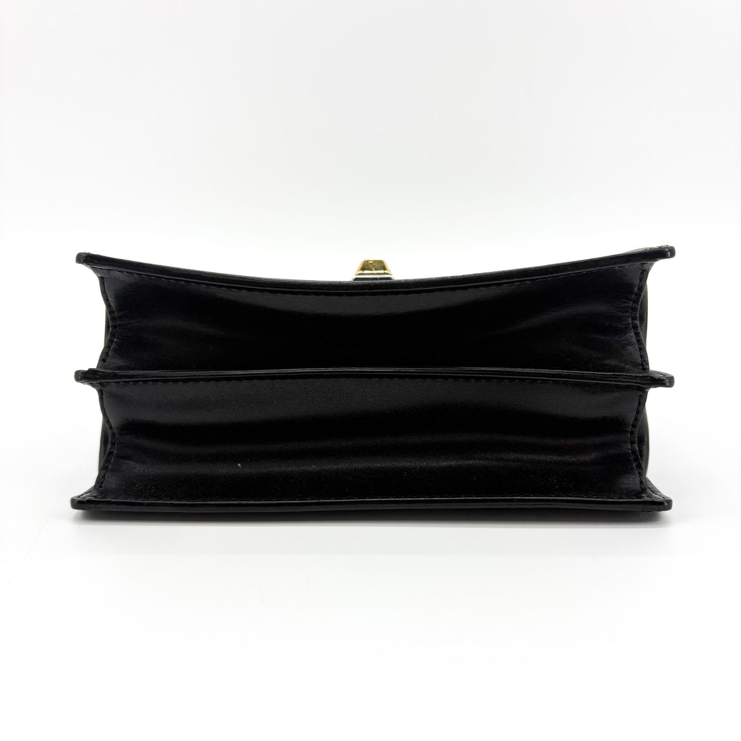 Fendi FF Embossed Khan You Medium Shoulder Bag Black Gold Hardware