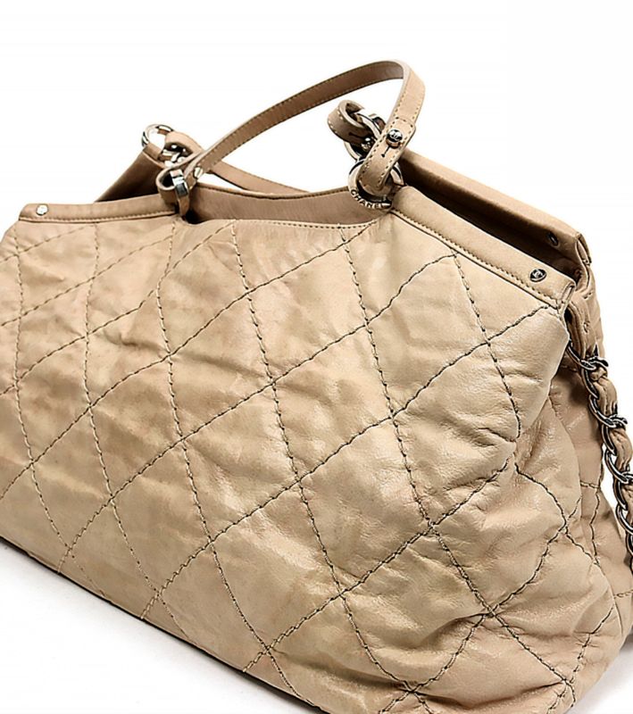 Chanel Beige Quilted Big CC 2WAY Bag