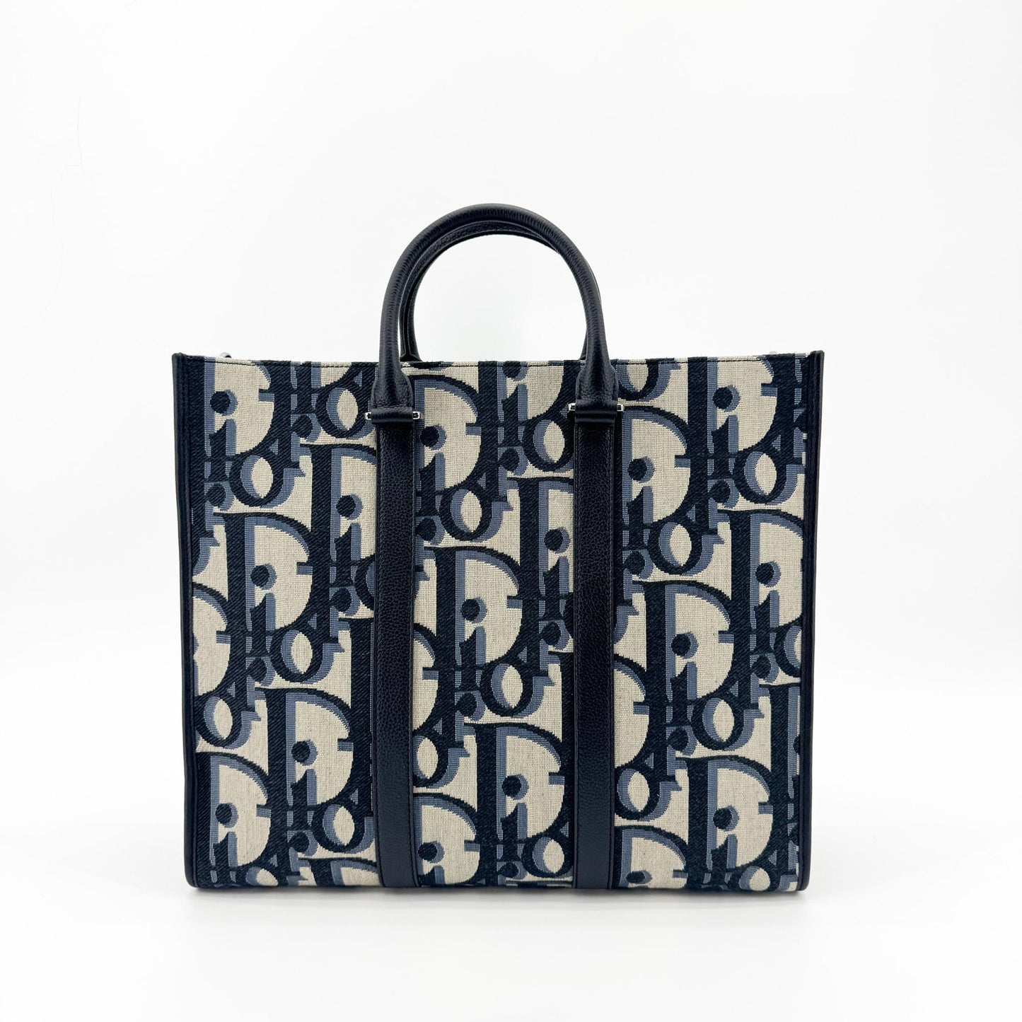 Sac Cabas Vertical Dior Oblique Jacquard Bleu Marine