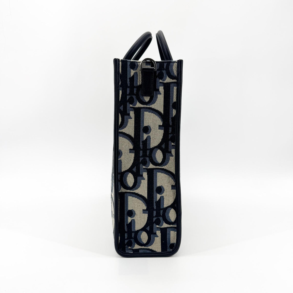 Sac Cabas Vertical Dior Oblique Jacquard Bleu Marine
