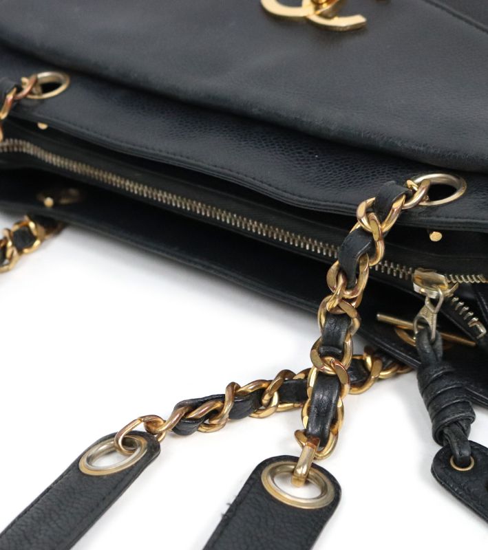 Chanel Black Caviar CC Pocket Shoulder Bag