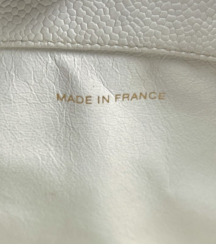 Chanel White Caviar Big CC Shoulder Bag