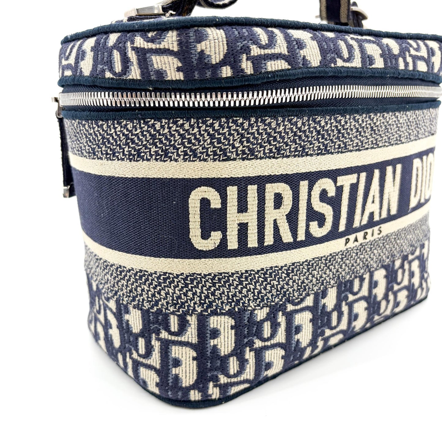 Dior Small Dior Travel Vanity Case Blue Oblique