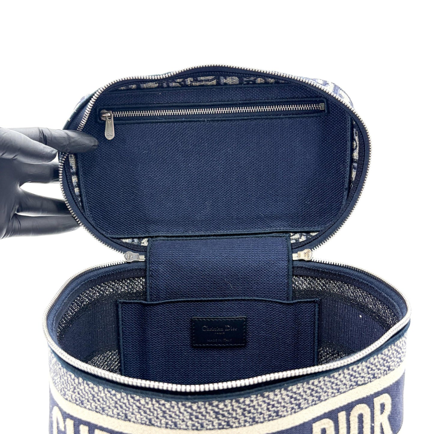 Dior Small Dior Travel Vanity Case Blue Oblique