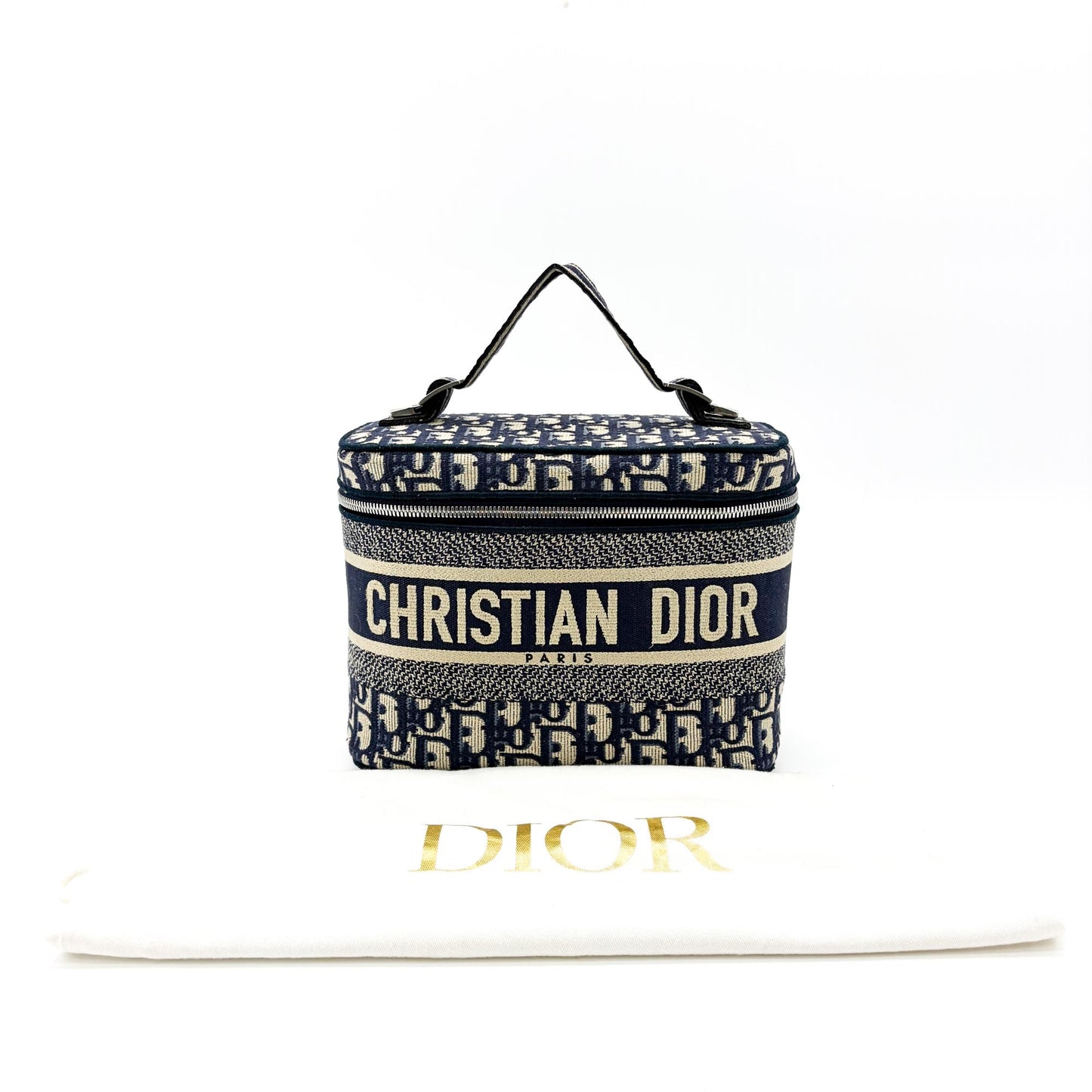Dior Small Dior Travel Vanity Case Blue Oblique