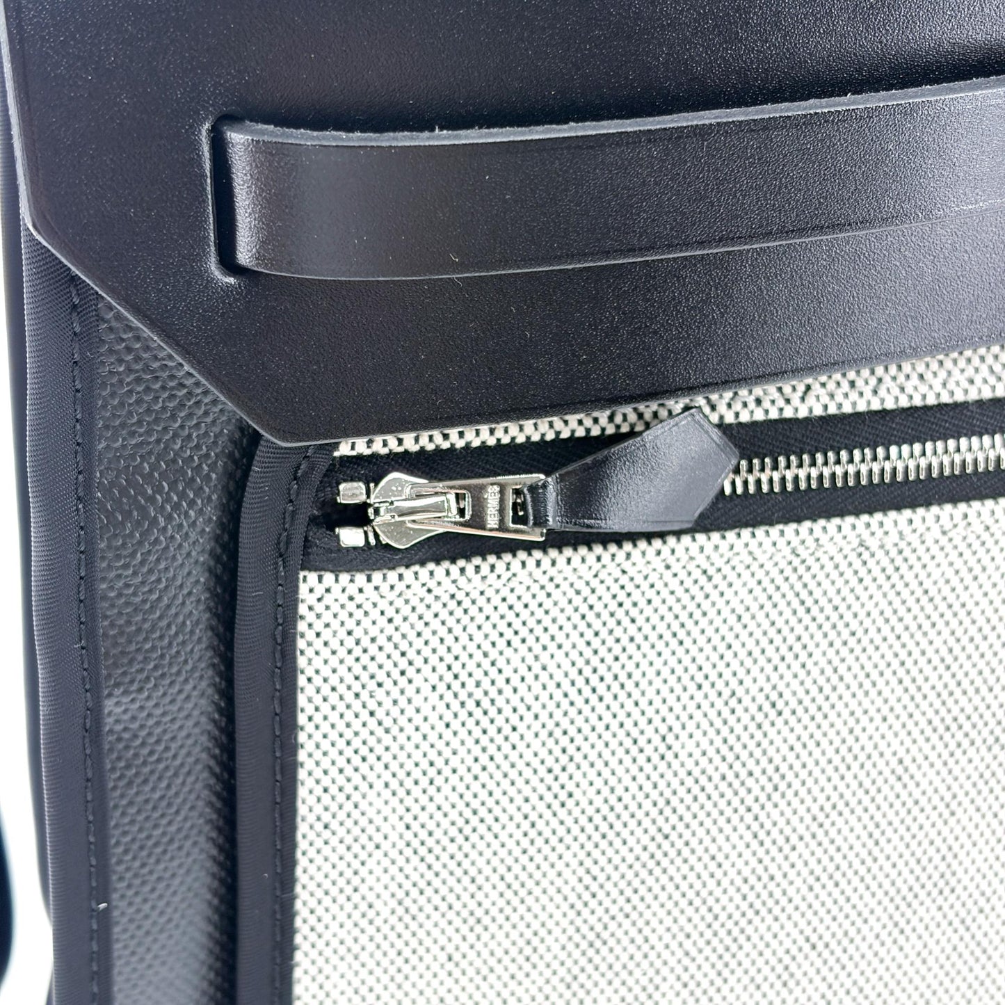 Hermès Herbag Zip 31 Black Ecrou Silver Hardware