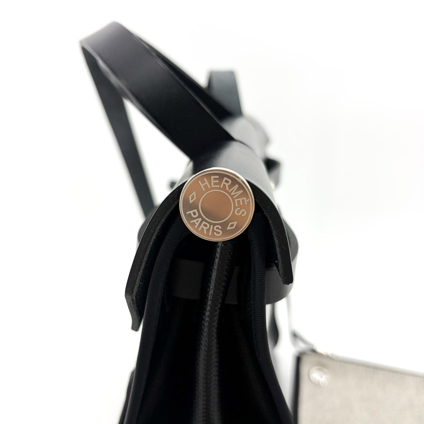 Hermès Herbag Zip 31 Black Ecrou Silver Hardware