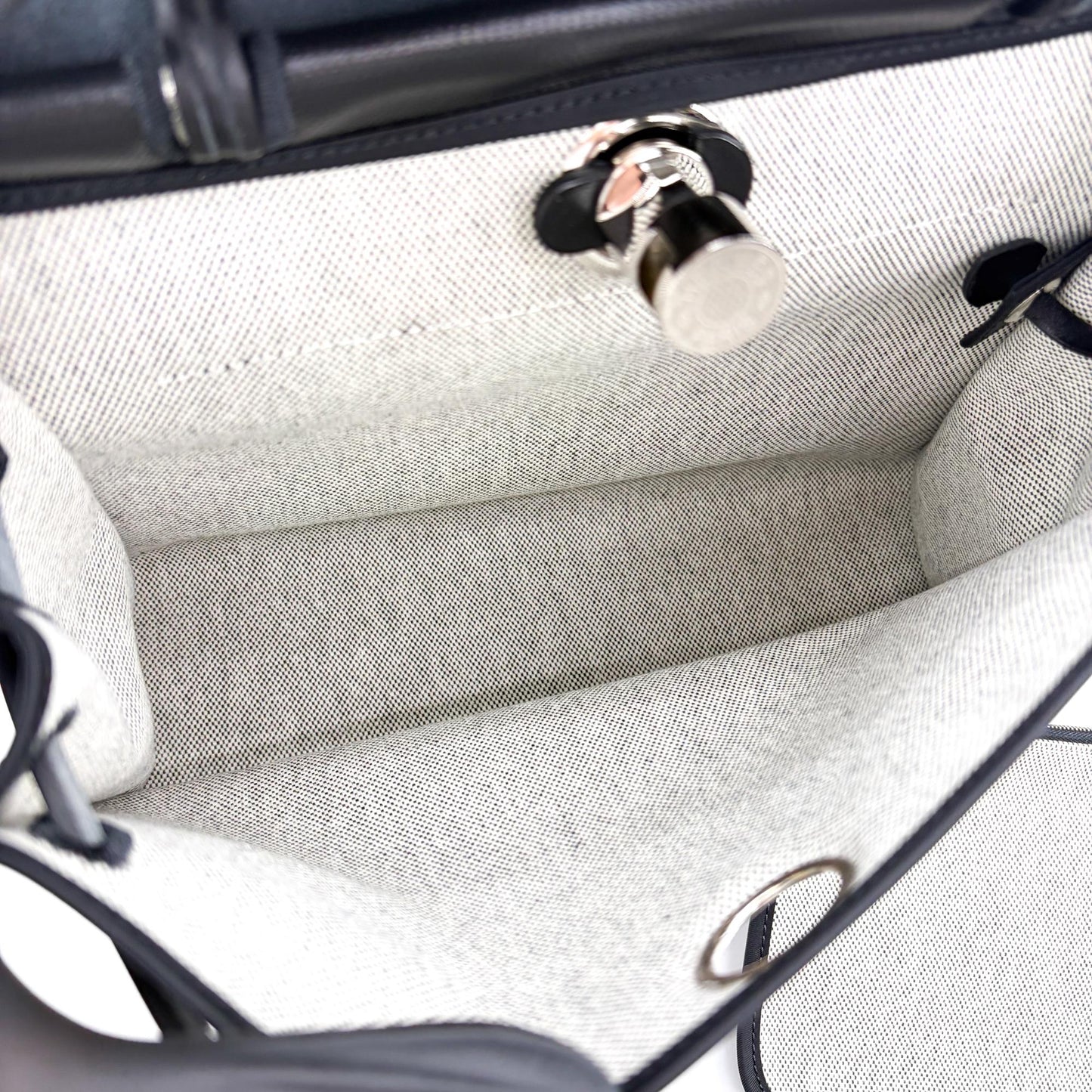 Hermès Herbag Zip 31 Black Ecrou Silver Hardware