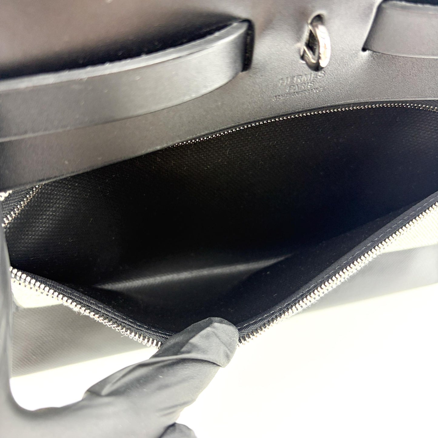 Hermès Herbag Zip 31 Black Ecrou Silver Hardware