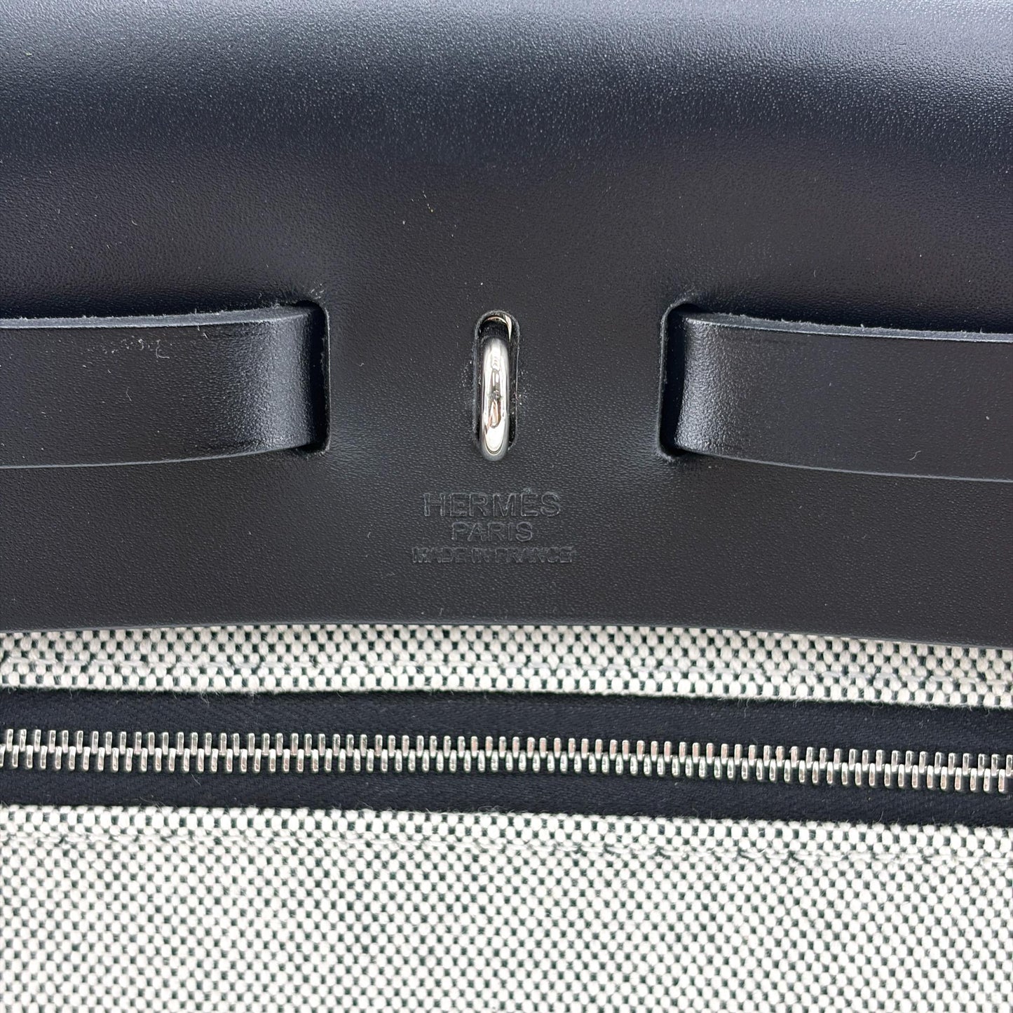 Hermès Herbag Zip 31 Black Ecrou Silver Hardware
