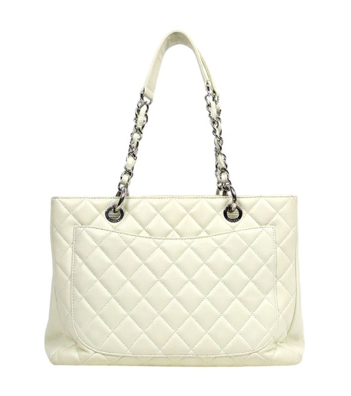 Chanel Ivory Caviar Big CC Grandchamp Shoulder Bag