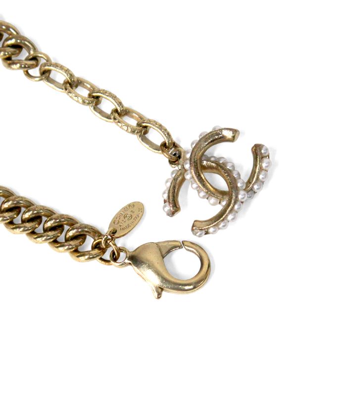 Sanel Pearl CC Gold Bracelet