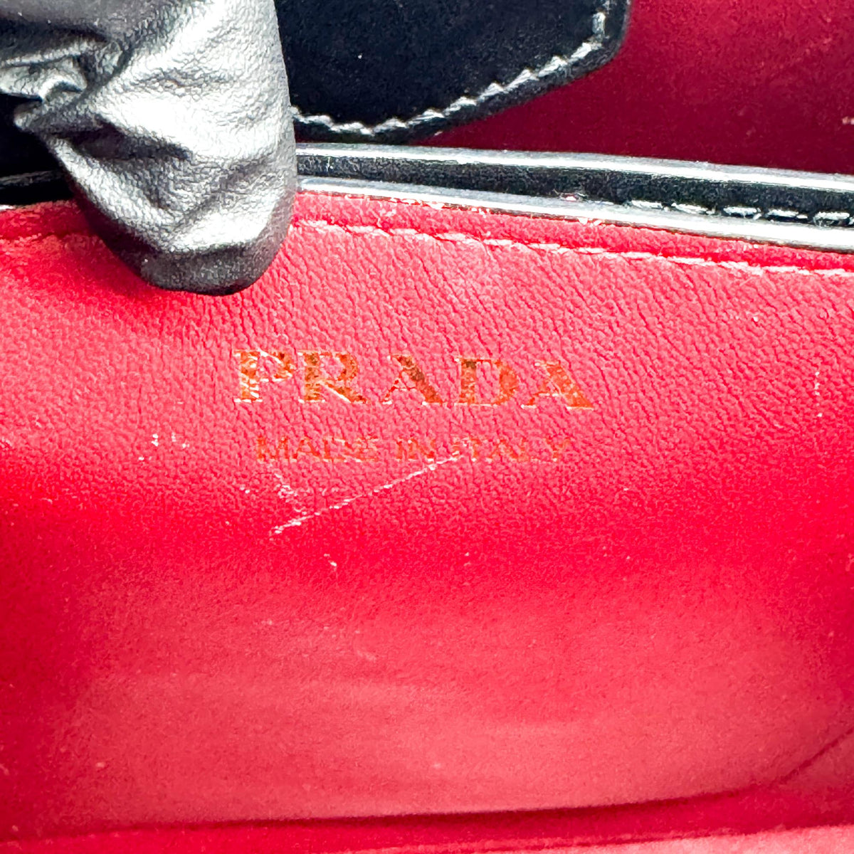 Prada Saffiano Leather Panier Small Bag Black Gold Hardware