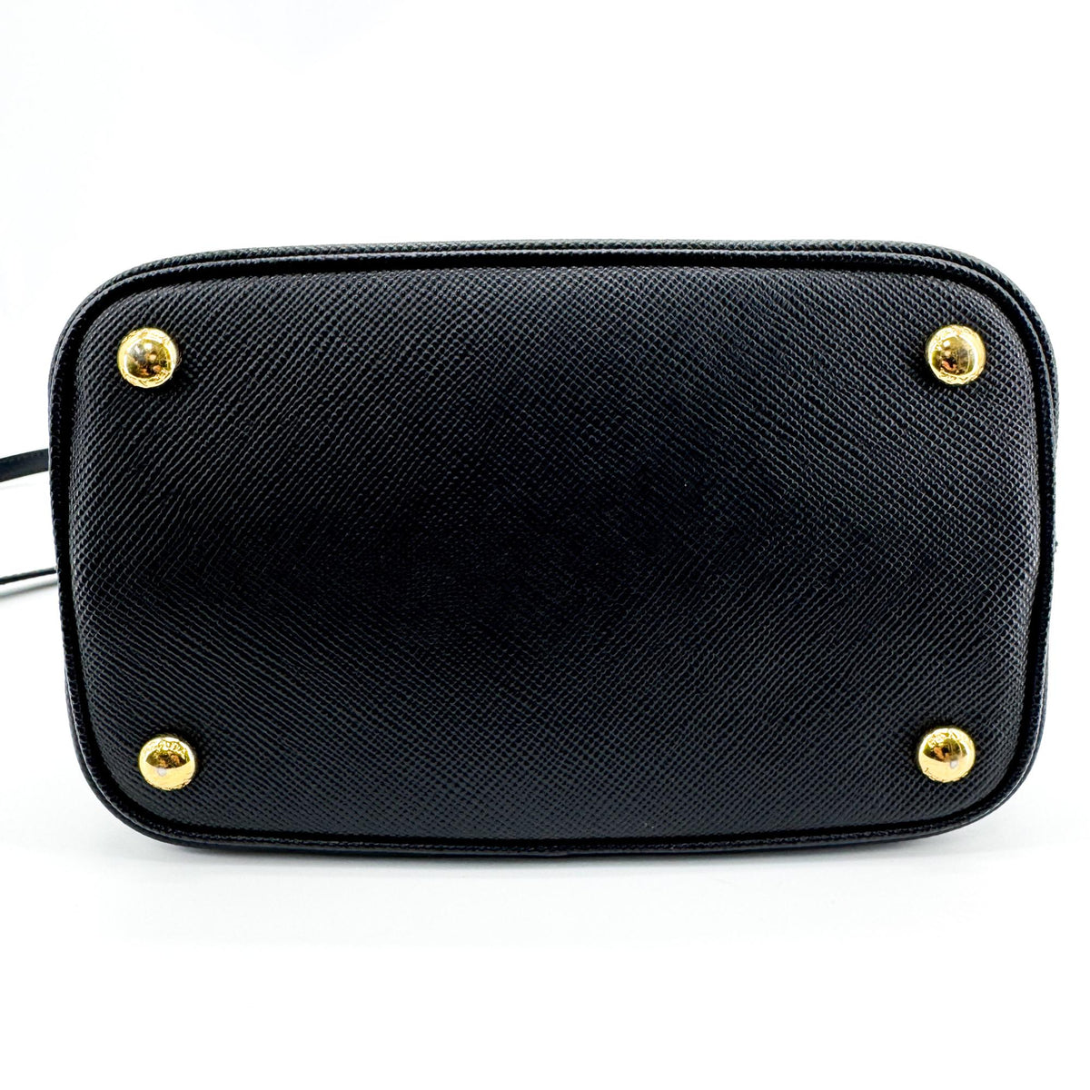 Prada Saffiano Leather Panier Small Bag Black Gold Hardware